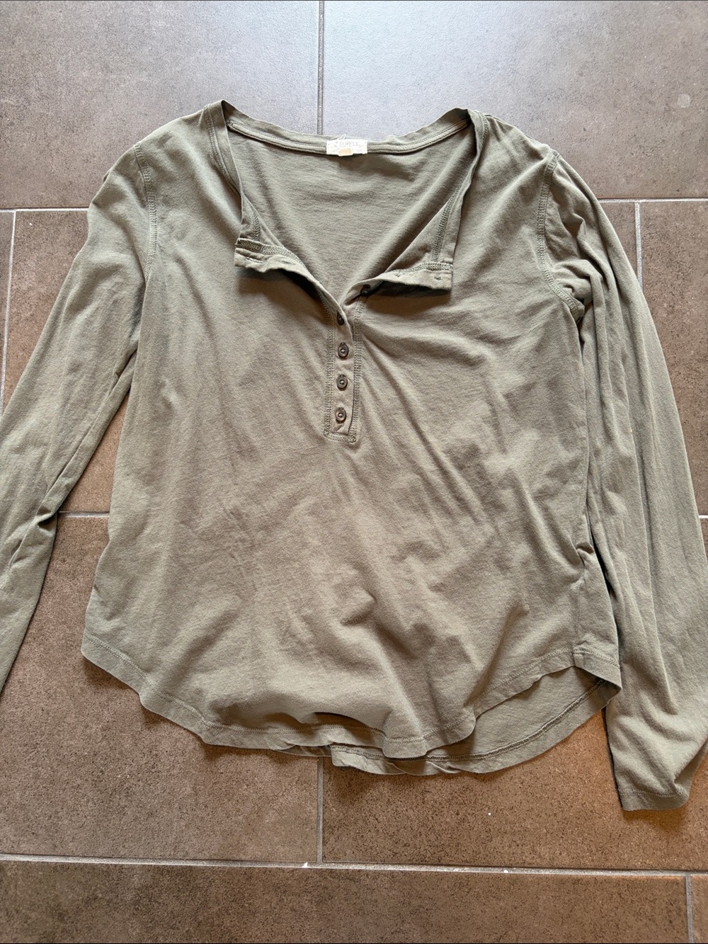 Z Supply Olive Green Long-Sleeve Henley
